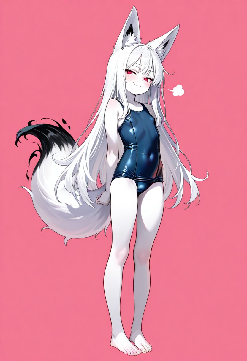 銀髪ドラゴン娘とスク水パイズリ射精V1 画像9