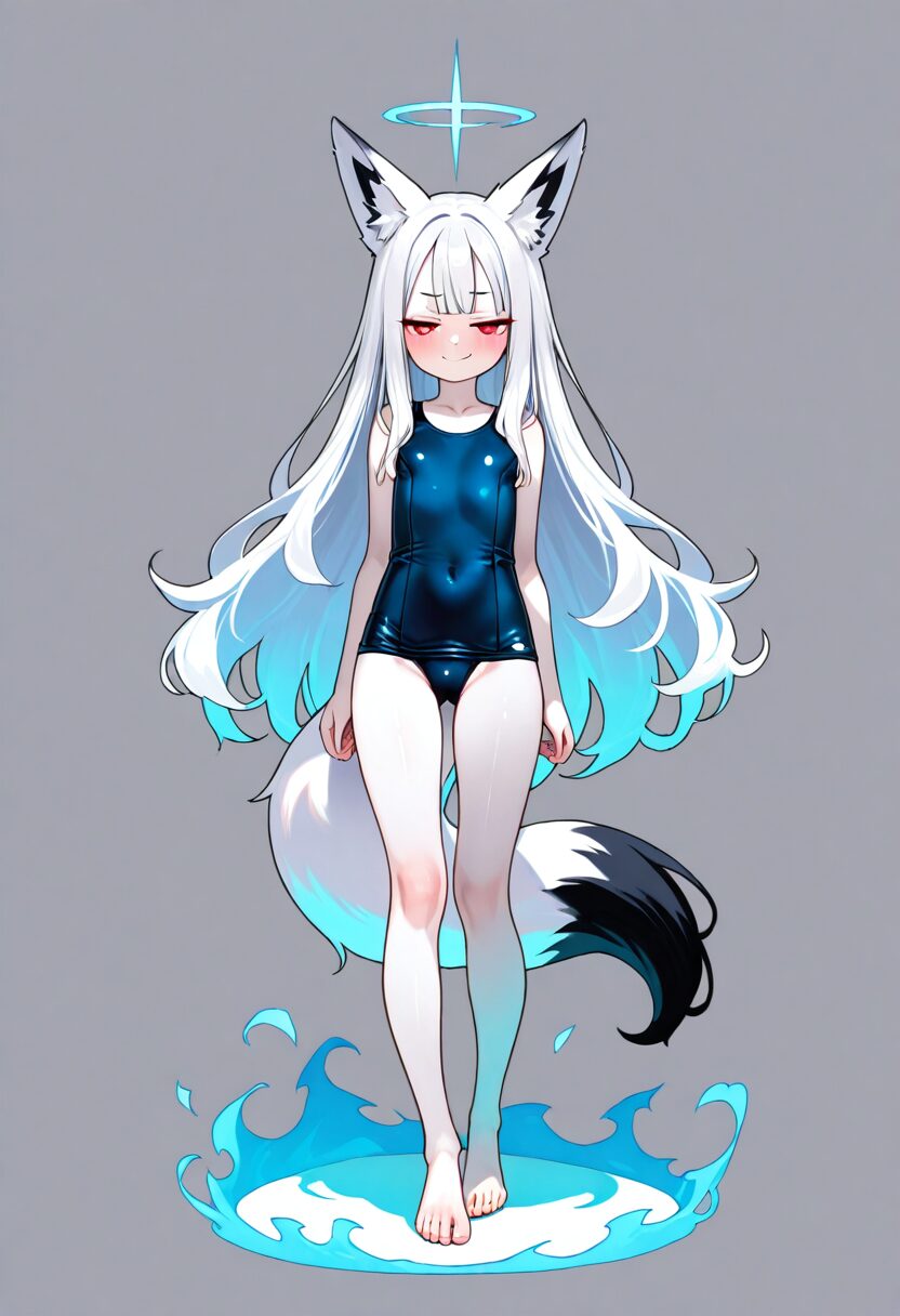 銀髪ドラゴン娘とスク水パイズリ射精V1 画像12