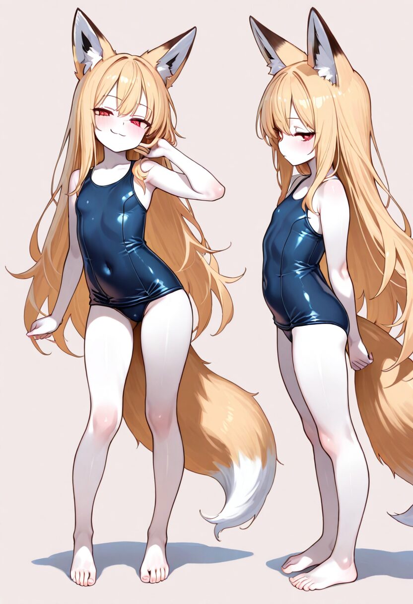 銀髪ドラゴン娘とスク水パイズリ射精V1 画像21