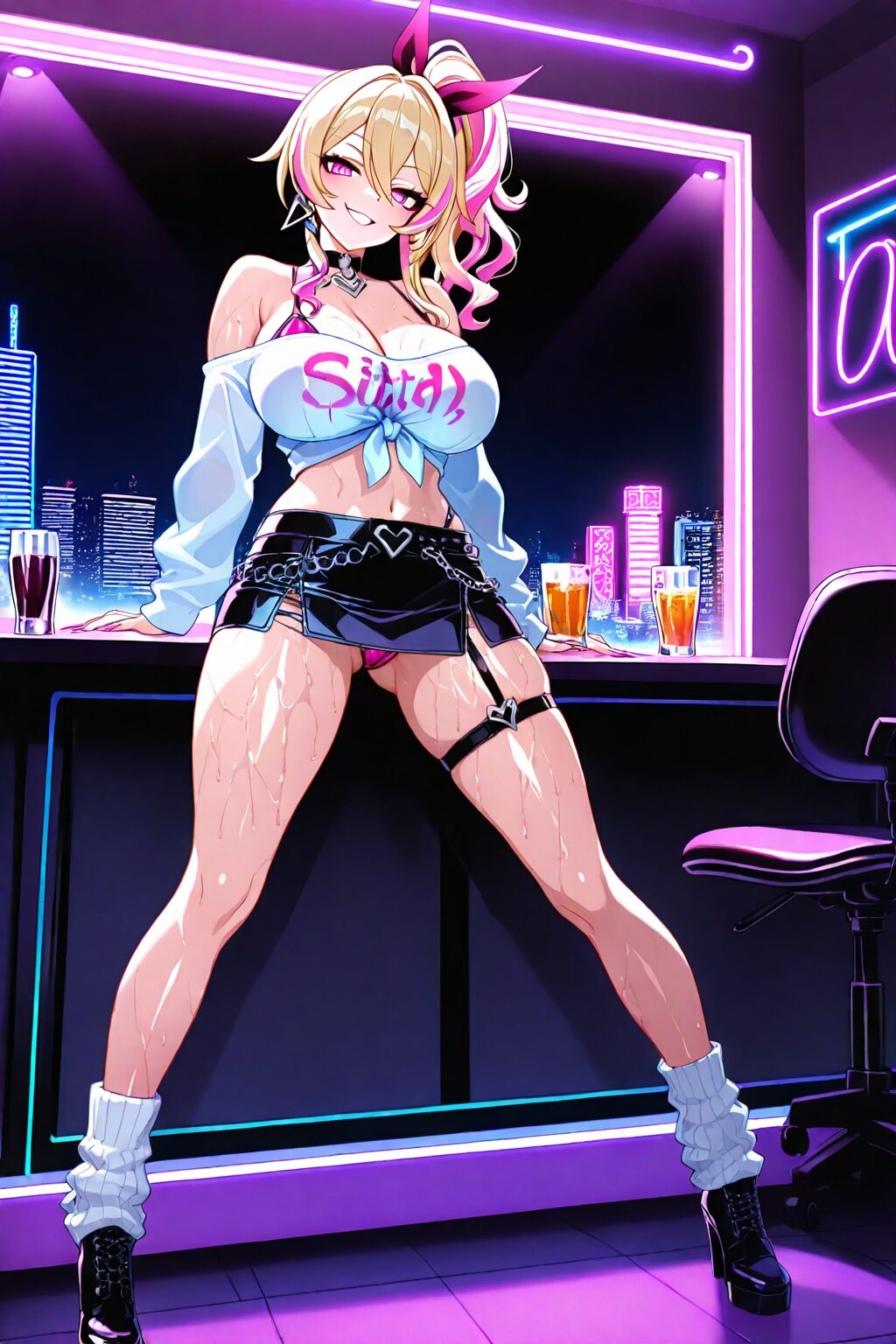 おっぱいで誘惑するビッチギャルイラスト集 19