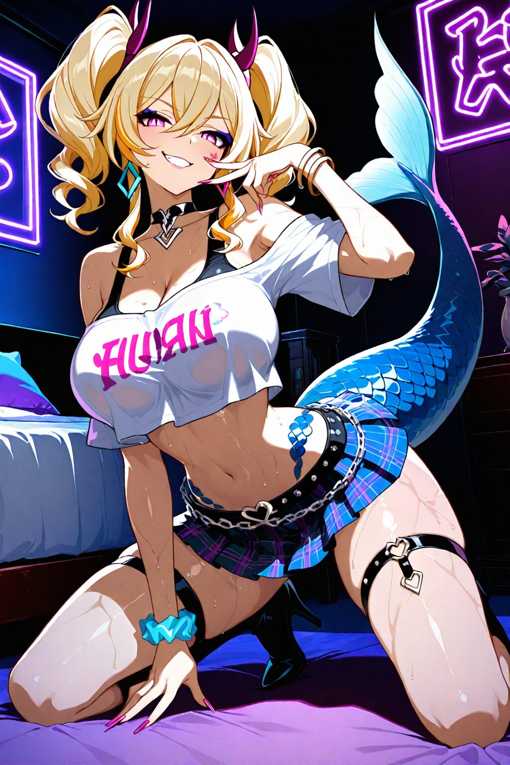 おっぱいで誘惑するビッチギャルイラスト集 21