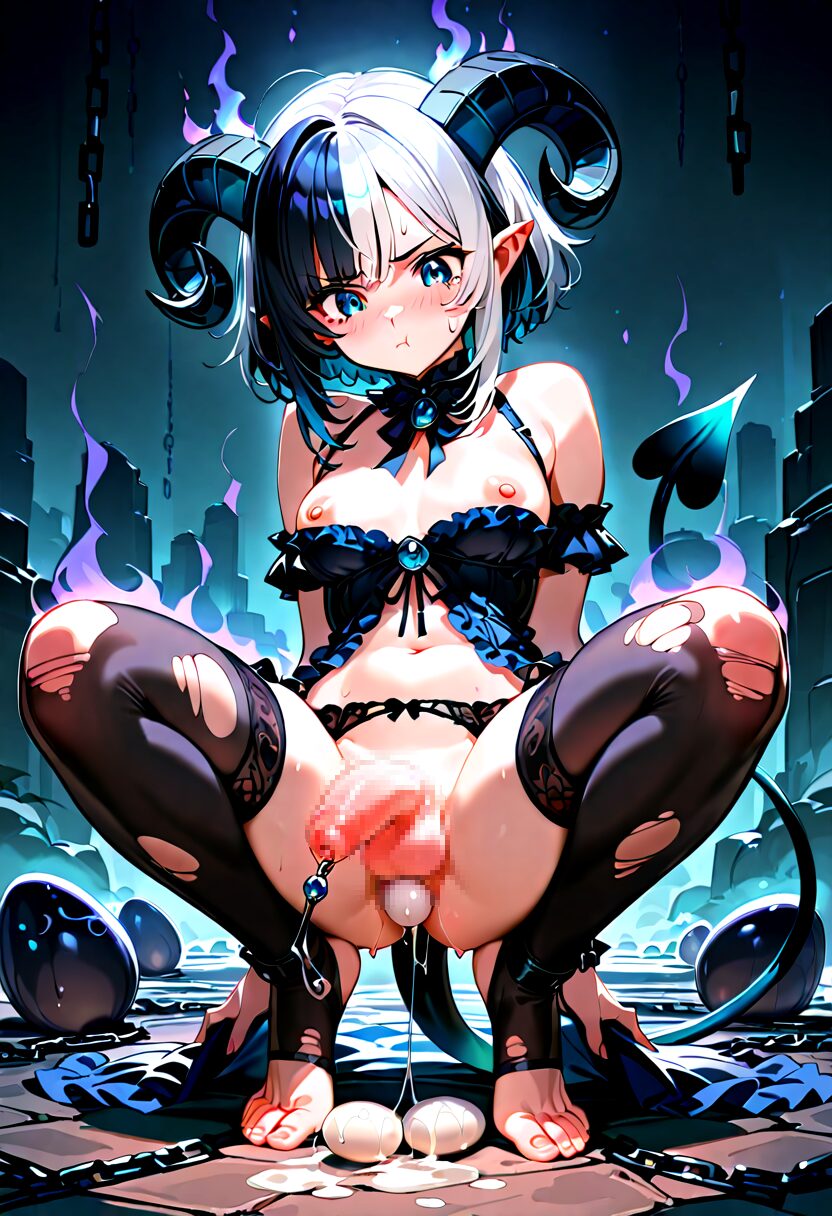ふたなり娘の産卵シーン 22