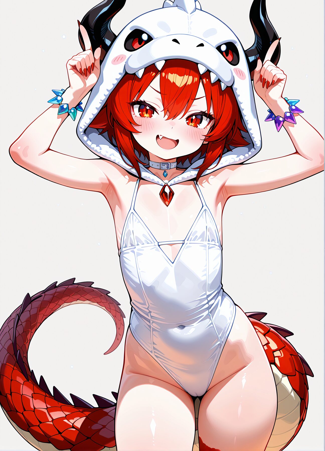 銀髪狐耳娘とスク水お風呂アクメV1 画像3